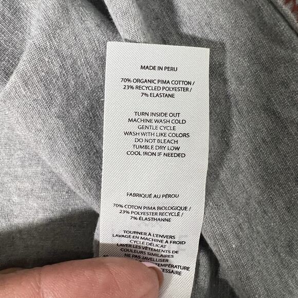 Rhone Men's V-Neck Tee T-Shirt Size Medium Gray Pima Cotton Peru - Picture 6 of 10